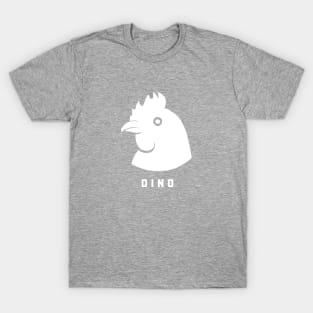 Stylized minimal design of a rooster. Art for chicken fans in white ink T-Shirt